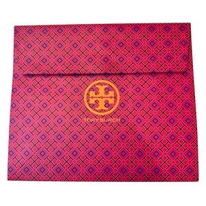 Tory Burch Vibrant Pink and Orange Logo Gift Wrap/Bag